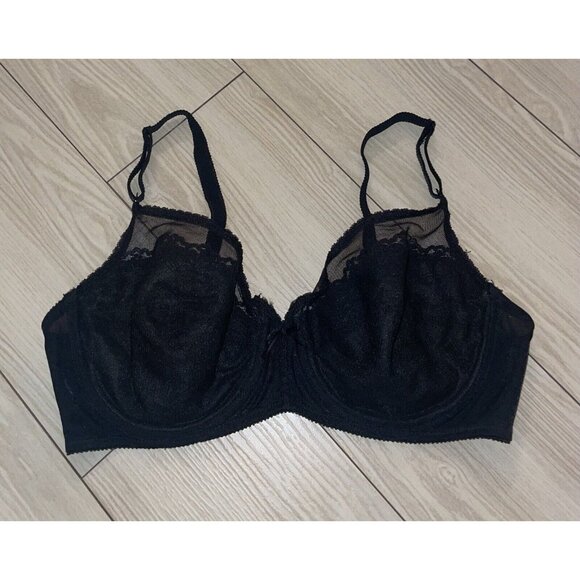 Vintage Maidenform Ambiance 3829 Unlined Lace Bra Underwire Womens 36D Black - Picture 2 of 6